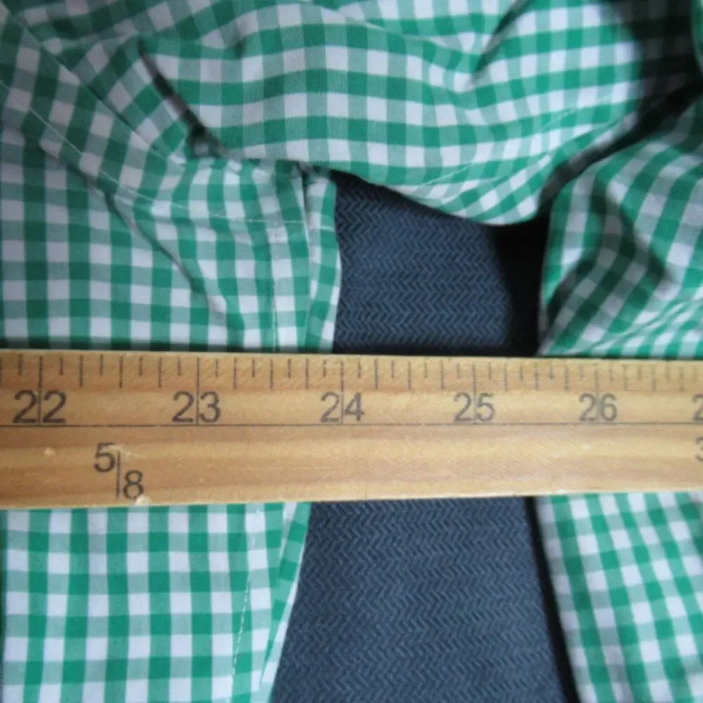 Banana Republic Shirt Mens XL Serenity Green Plaid Button Long Sleeve Preppy